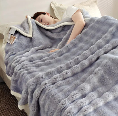 Plush Fleece Throw Blanket for Home and Travel