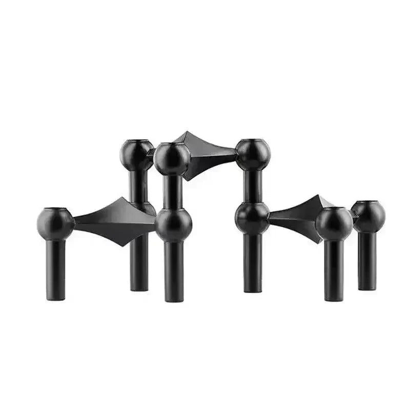 Sleek Metal Candle Holder - Contemporary Silver Candle Stand