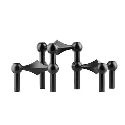 Sleek Metal Candle Holder - Contemporary Silver Candle Stand