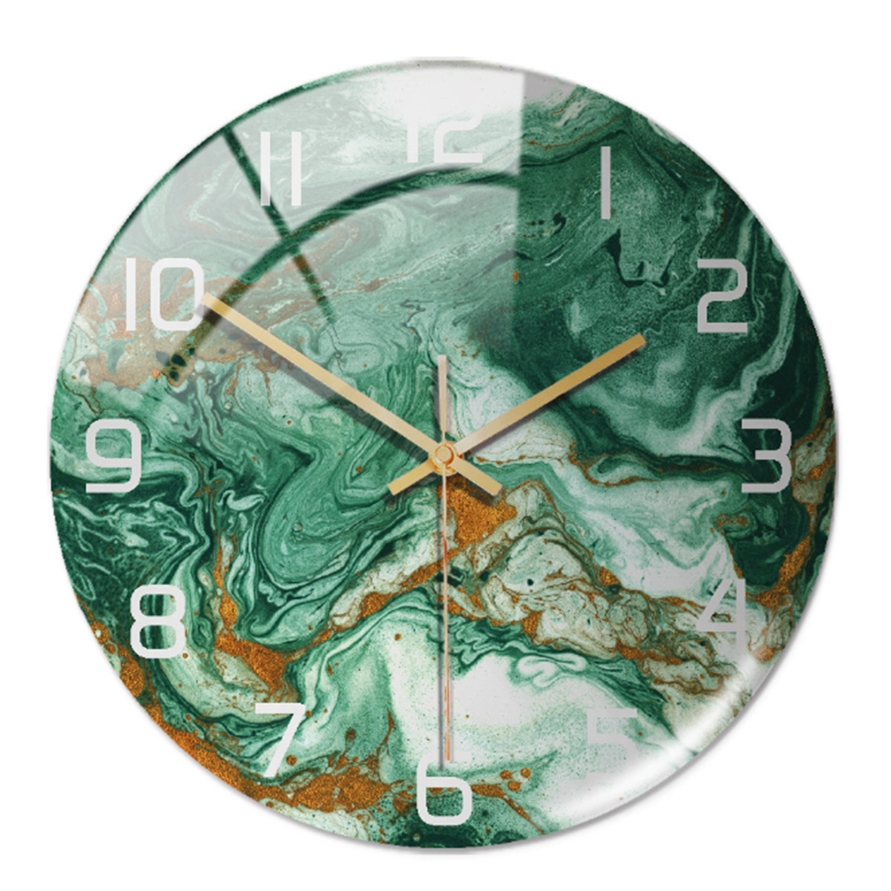 Elegant White Marble Silent Wall Clock - Halri