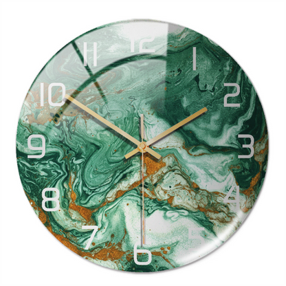 Elegant White Marble Silent Wall Clock - Halri