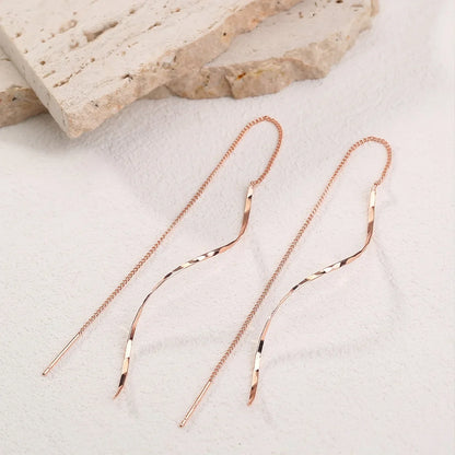 Trendy Wavy Tassel Drop Earrings