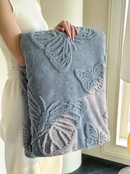 Cozy Plush Throw Blanket with Colorful Butterfly Pattern