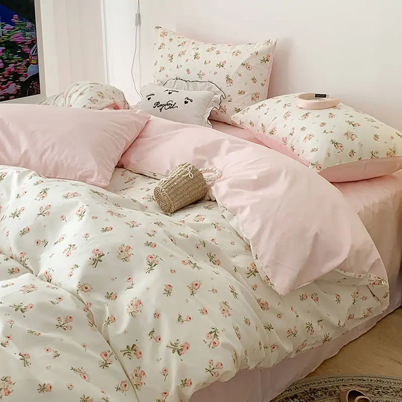Pastel Floral Comforter Bed Set - Halri