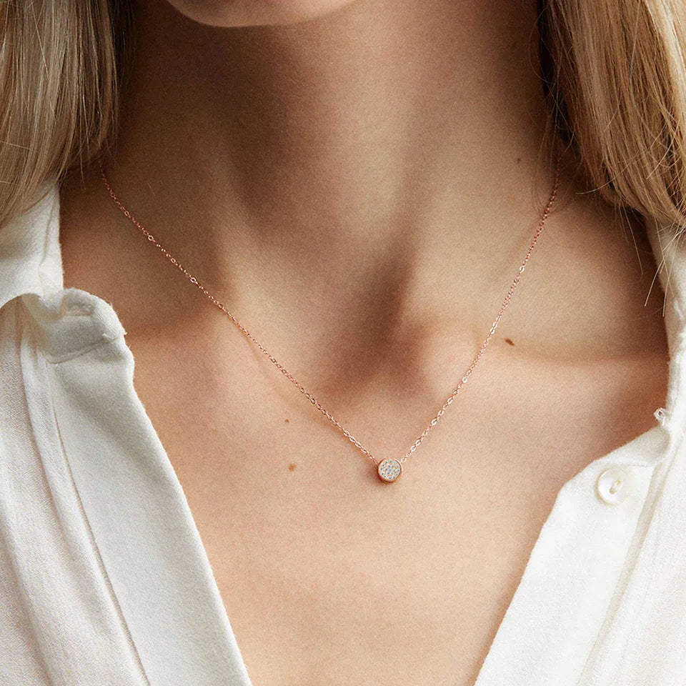Delicate Gemstone Birthstone Circle Pendant Necklace - Halri
