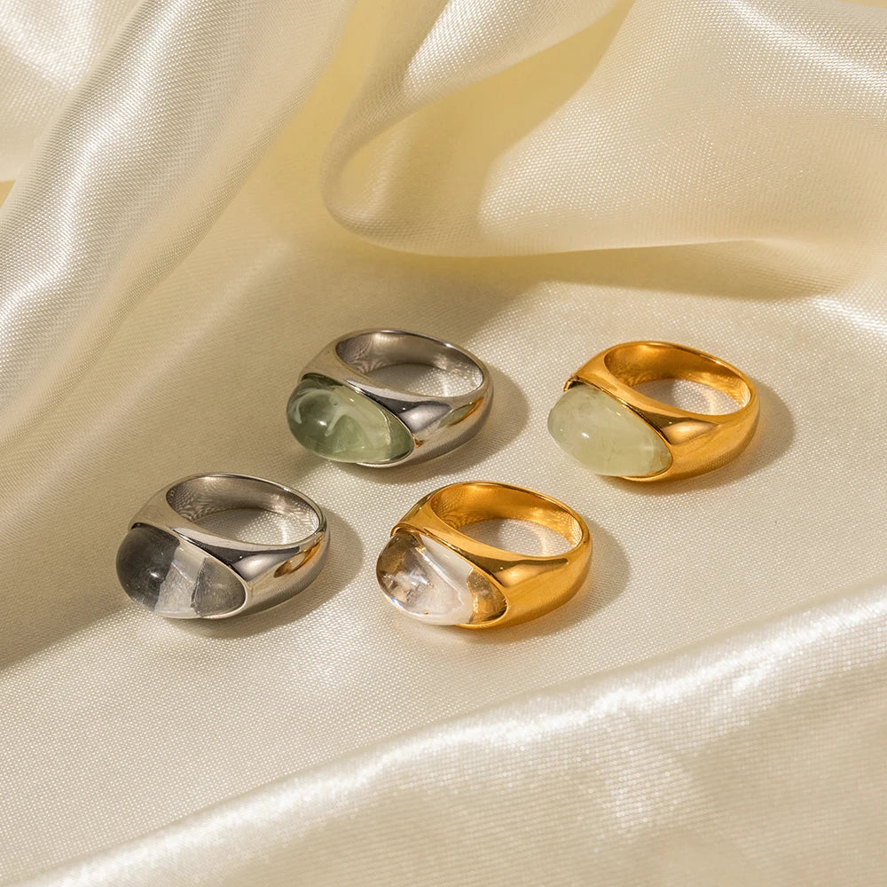 Bold Oval Gemstone Statement Ring - Halri
