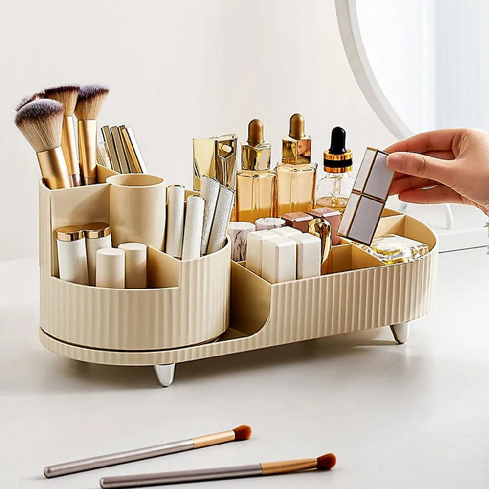 Stylish Beauty Storage with Compact Rotating Case