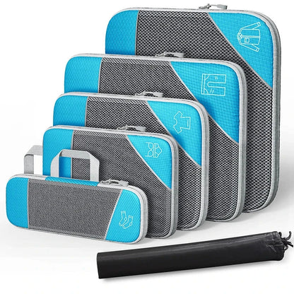 Compact Travel Accessory Kit 6-Piece Waterproof Packing Bags