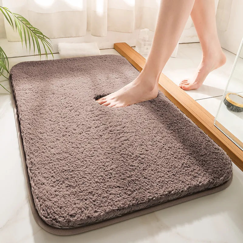 Plush Bathroom Rug with Grip Bottom