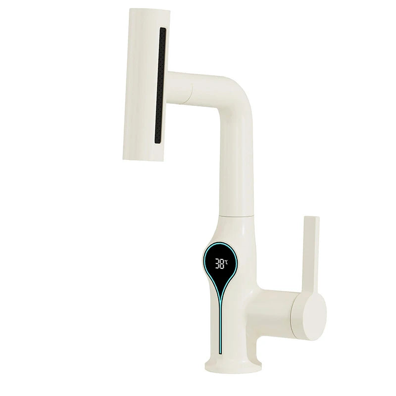 Stylish Faucet with LED Temperature Control and Pullout Spray - Halri