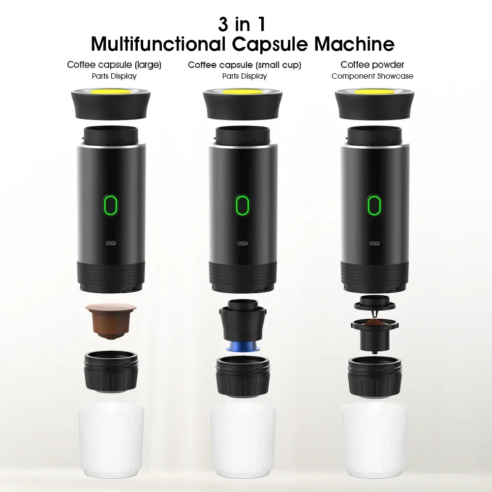 Compact Travel Coffee Maker 3-in-1 Espresso Machine