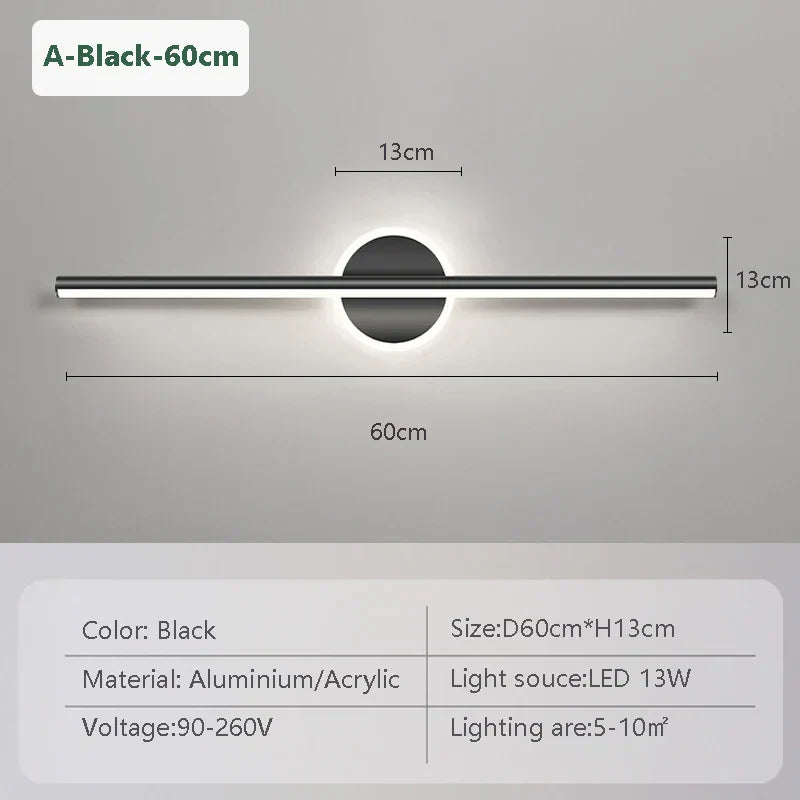Stylish LED Wall Lamp | Black Gold | Adjustable Light
