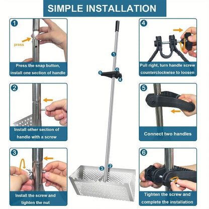 Heavy Duty Beach Rake with Extendable Folding Handle