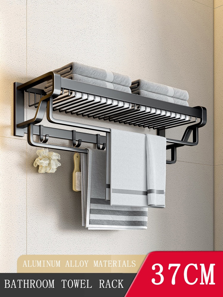 Premium Wall Mount Towel Holder Bathroom Storage Rack