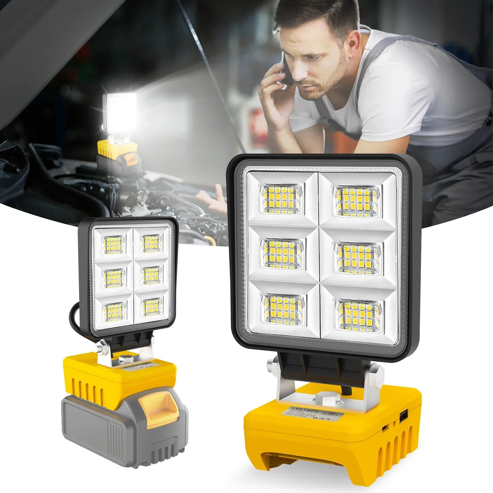 Bright 48W LED Rechargeable Work Spotlight - Halri