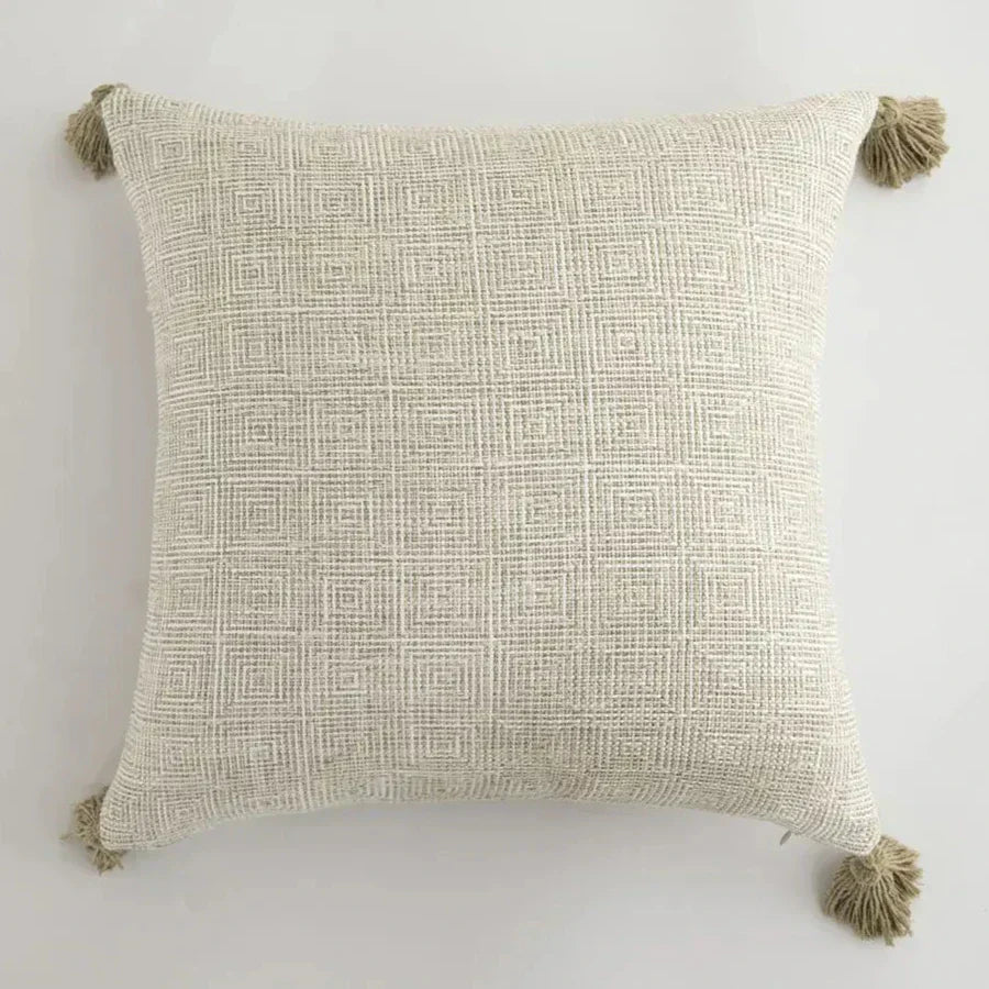 Stylish Home Decor Cushion Cover with Colorful Tassels