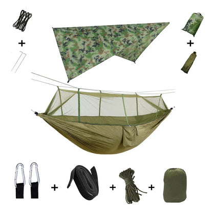 Portable Hammock with Bug Net and Rain Fly