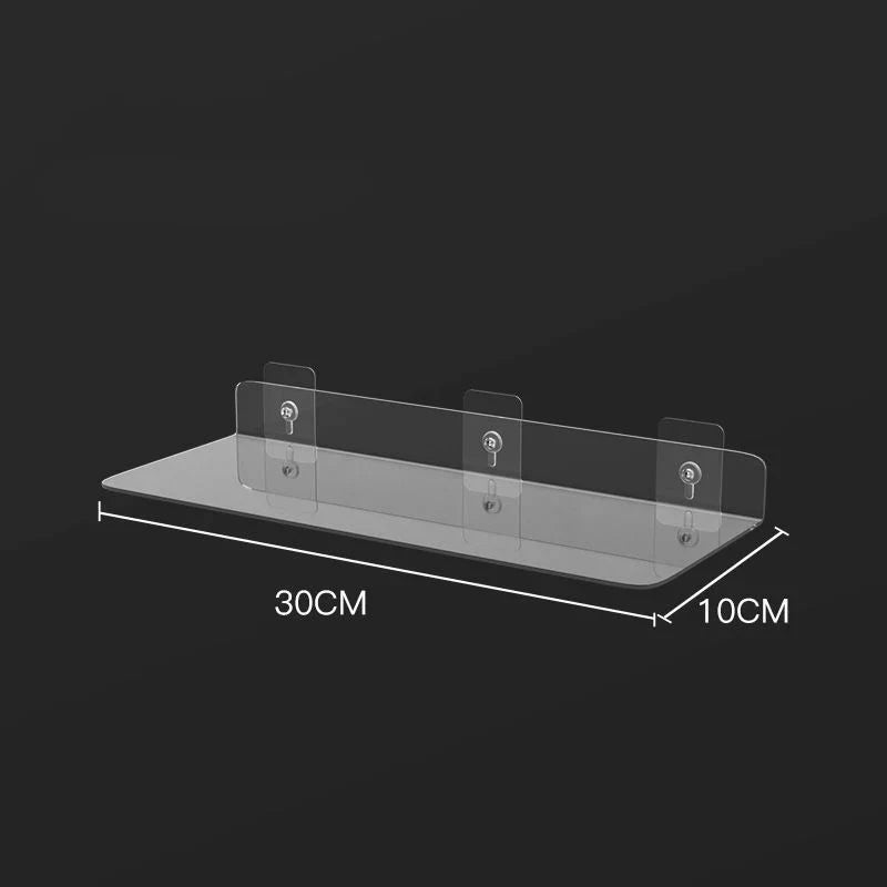 Clear Glass Wall Shelf for Bathroom and Kitchen