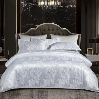 Elegant Soft Gold Blue Duvet Cover