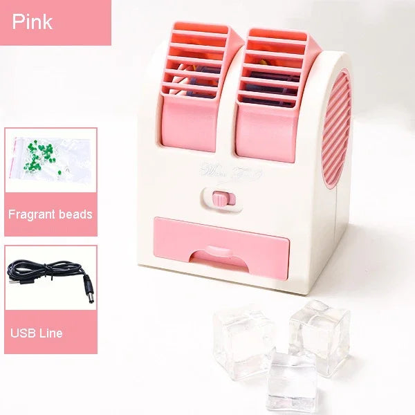 Compact Dual USB Fast Cooling Desk Fan Humidifier - Halri