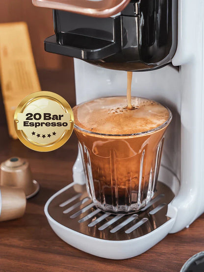 Compact Multi-Function Coffee Maker with Milk Frother
