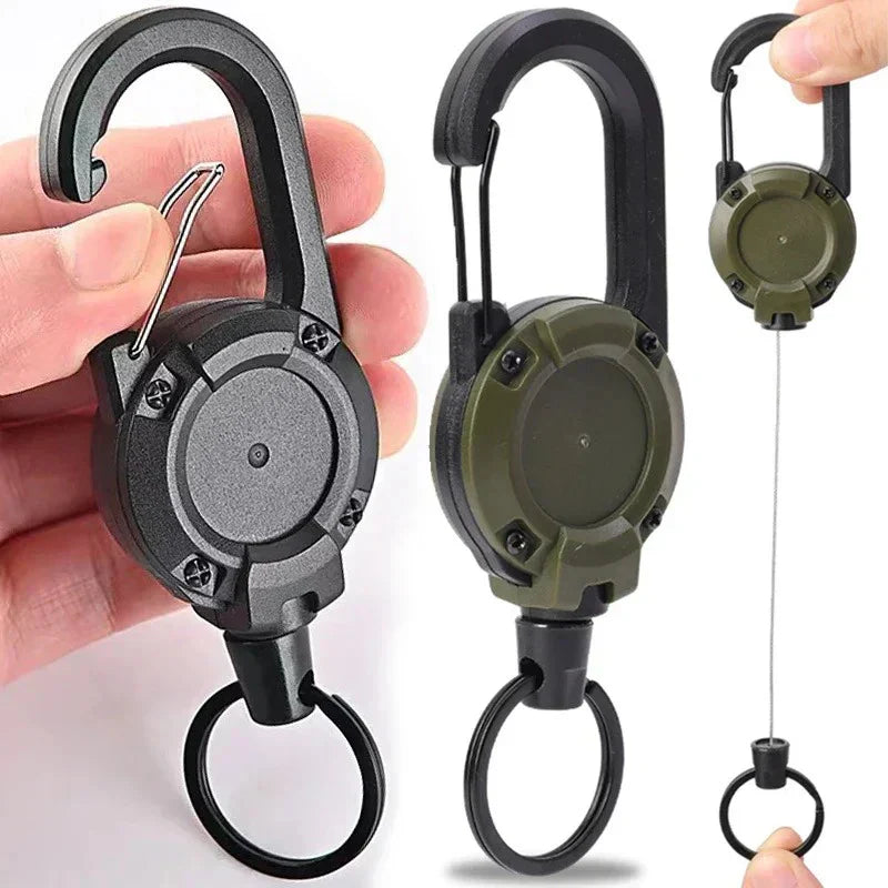 Secure Retractable Keychain Carabiner Clip - Halri