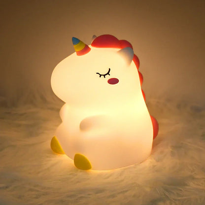 Colorful Unicorn Night Lamp, Soft USB Rechargeable