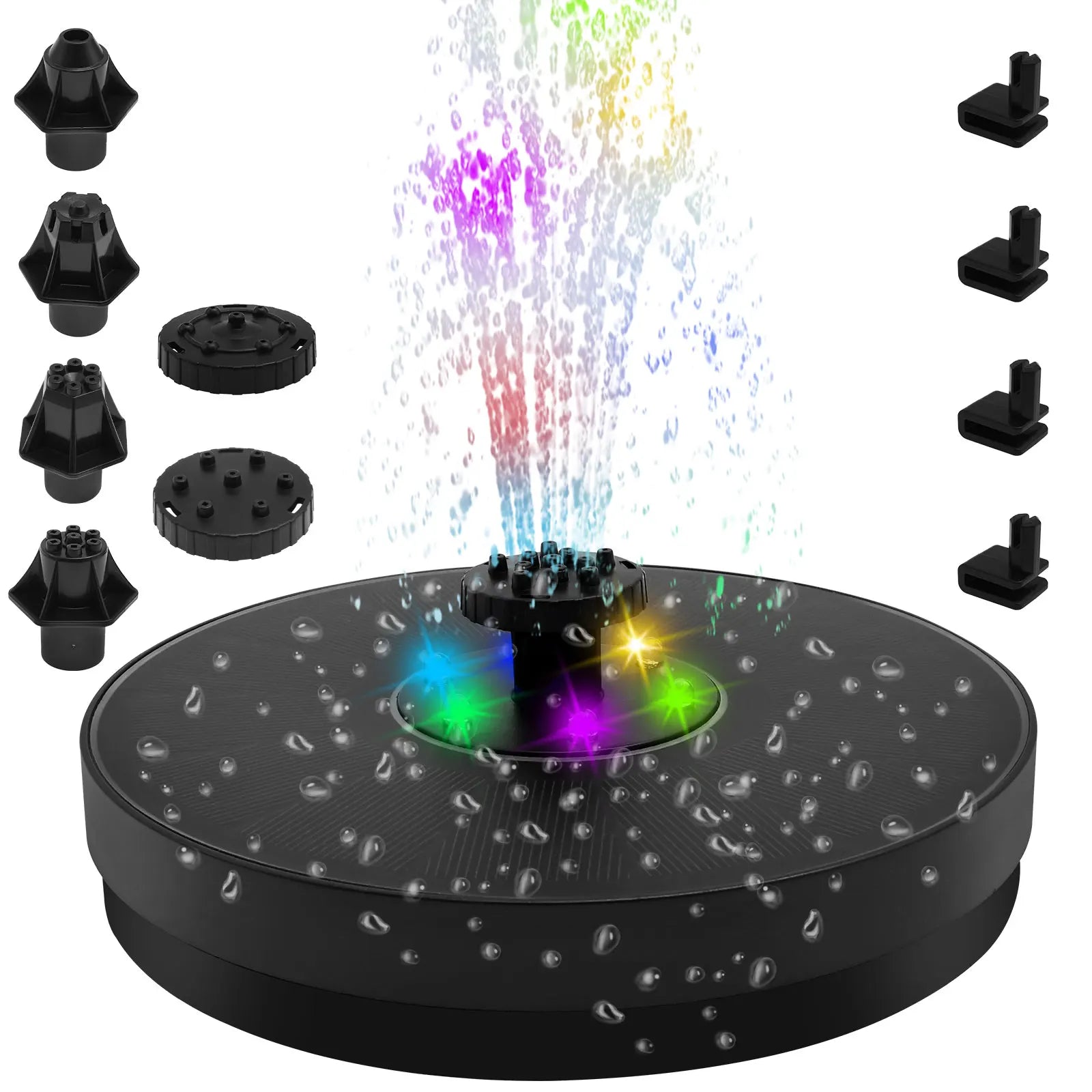 Solar Powered Fountain with Color Changing LED Lights - Halri