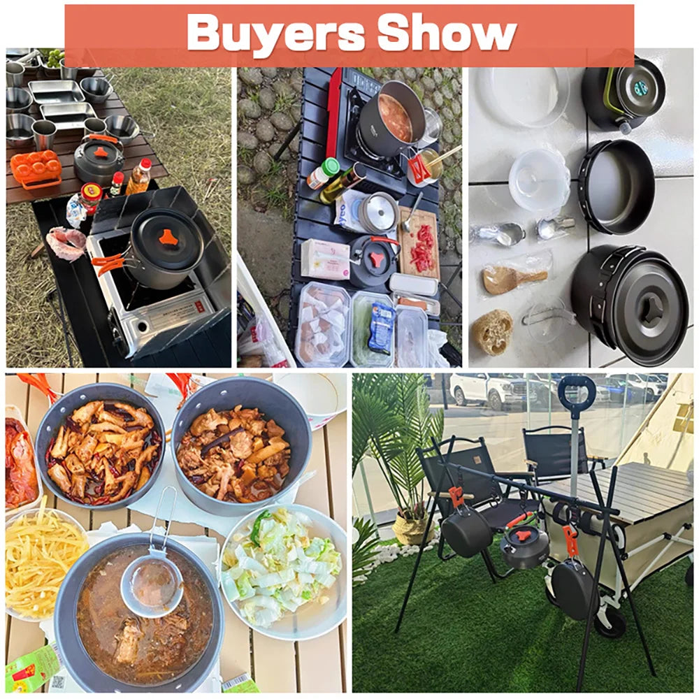 Compact Outdoor Cooking Set - Ultra Light Non Stick Camp Kit