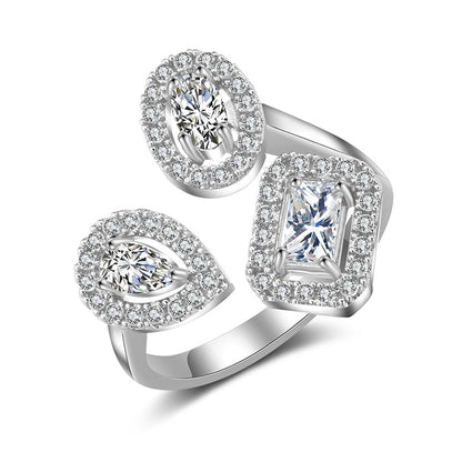 Elegant Teardrop Zircon Comfort Fit Ring