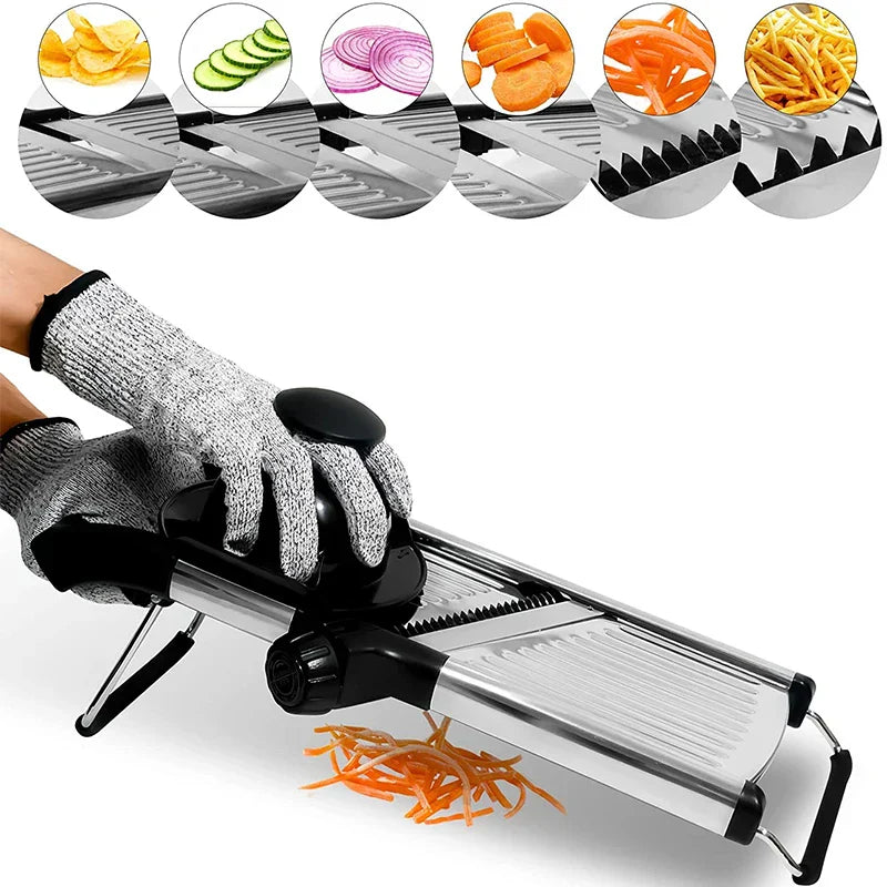 Easy Cut Mandoline Slicer with Sharp Stainless Steel Blade - Halri