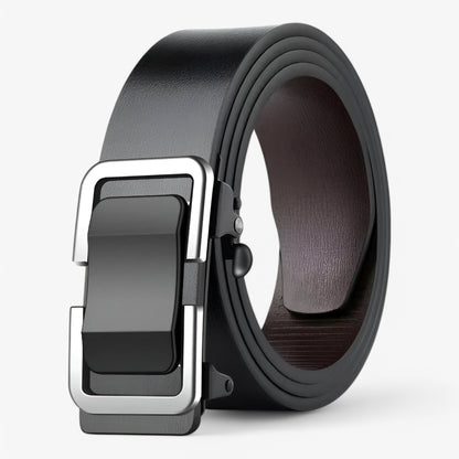 Classic Black Leather Mens Belt - Halri