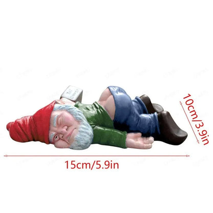 Funny Drunk Gnome Statue Outdoor Decor