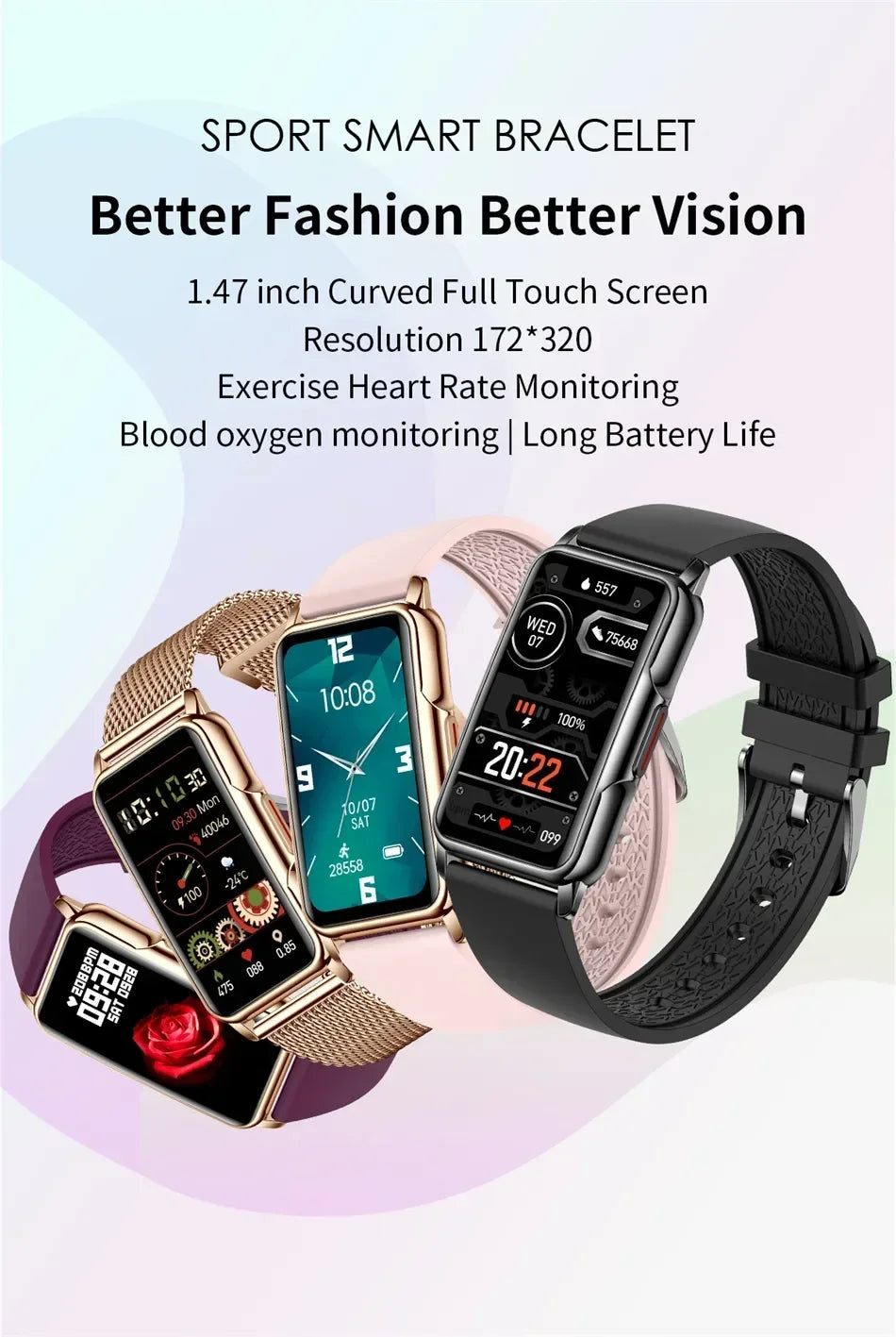 Waterproof Touch Fitness Tracker Watch for Men Women