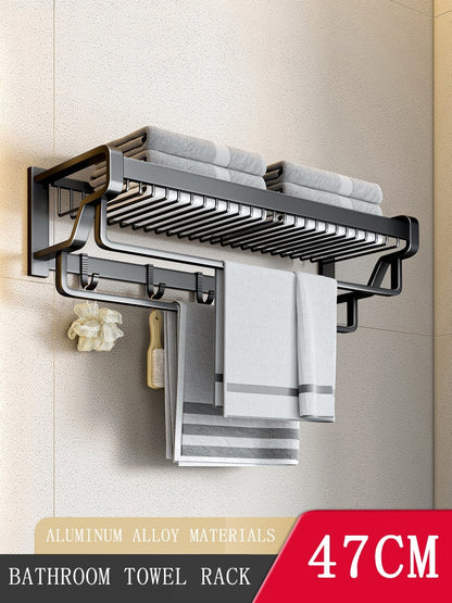 Premium Wall Mount Towel Holder Bathroom Storage Rack