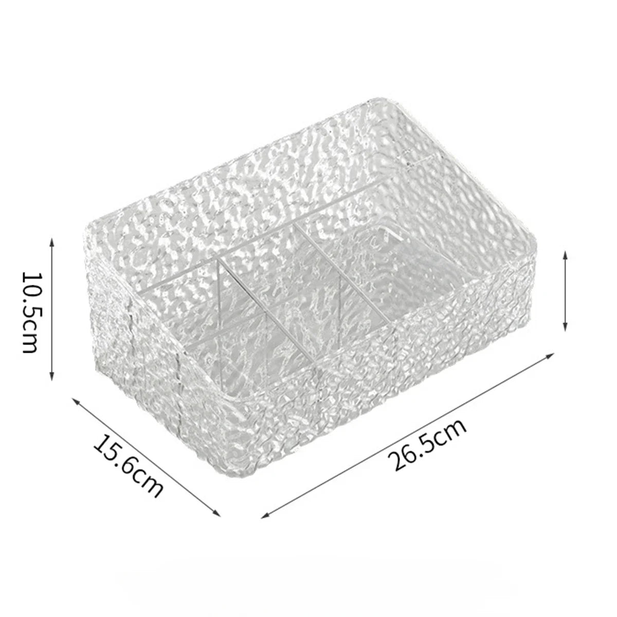 Spacious Makeup Storage Box with Wave Pattern Design