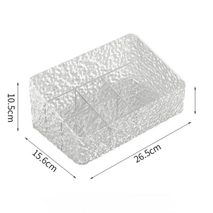 Spacious Makeup Storage Box with Wave Pattern Design