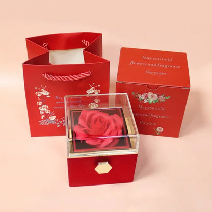 Luxury Rose Rotating Jewelry Storage Box
