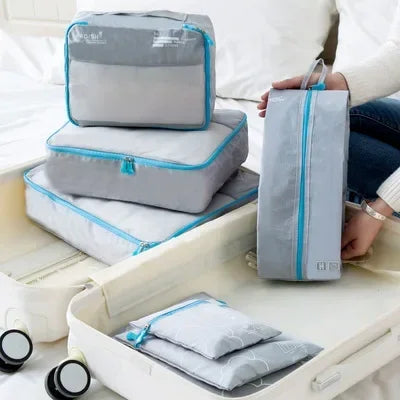 Compact Travel Bag Set 7-Piece Water-Resistant Luggage Organizer