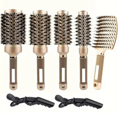 Premium Round Hair Brush Set with Ceramic Bristles