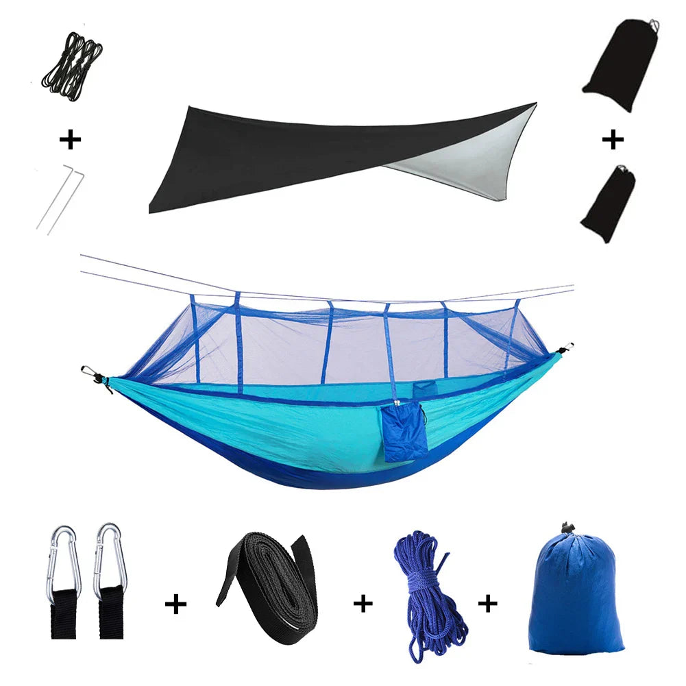 Portable Hammock with Bug Net and Rain Fly