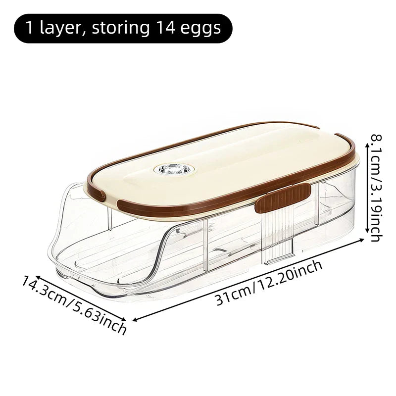 Clear Refrigerator Egg Holder Storage Container