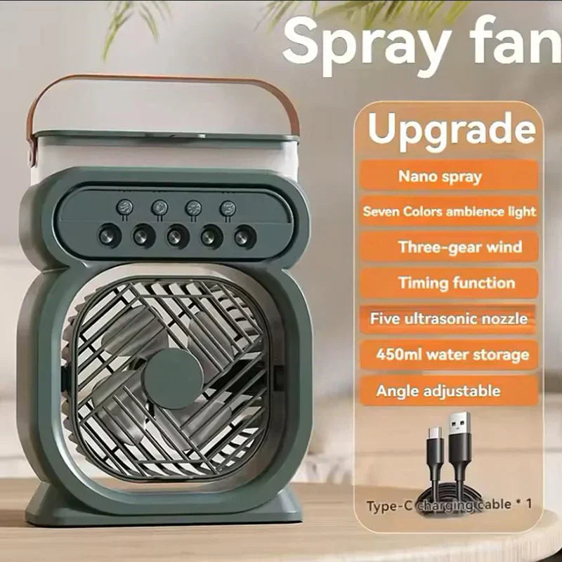 Compact 3-in-1 Air Cooler LED Lamp Fan - Halri