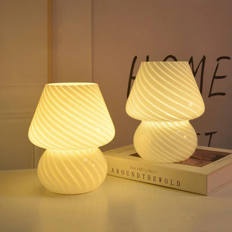 Colorful Glass Mushroom Table Lamp - Halri