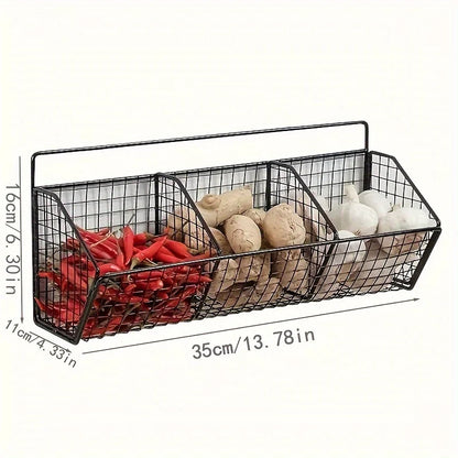 Space Saving 3 Tier Kitchen Storage Rack - Black
