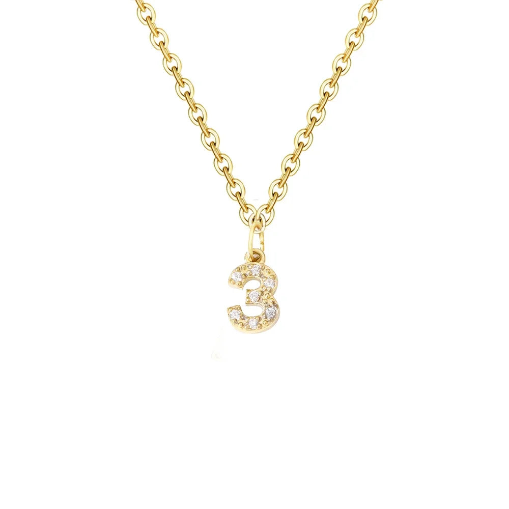 Delicate CZ Initial Pendant Chain Necklace