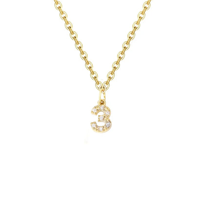 Delicate CZ Initial Pendant Chain Necklace
