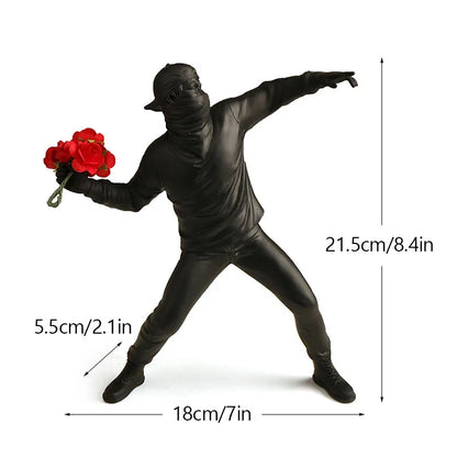 Banksy Figurines | Pop Art Decor | Modern Home Accents