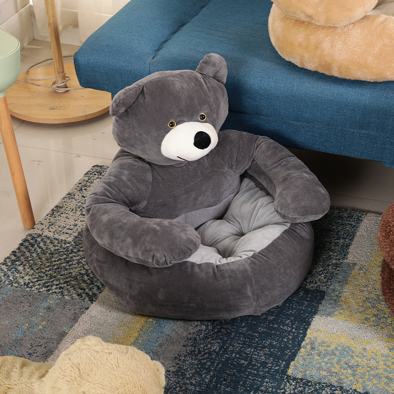 Cozy Teddy Bear Dog Mattress Bed