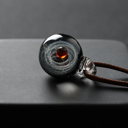 Colorful Galaxy Solar System Pendant Necklace